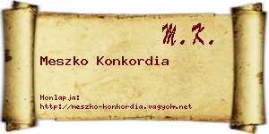 Meszko Konkordia névjegykártya